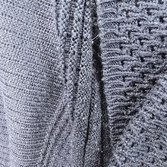 Dana Buchman Womens Cardigan Navy Size 3X Open-Front Knit Sweater Textured - Picture 3 of 10